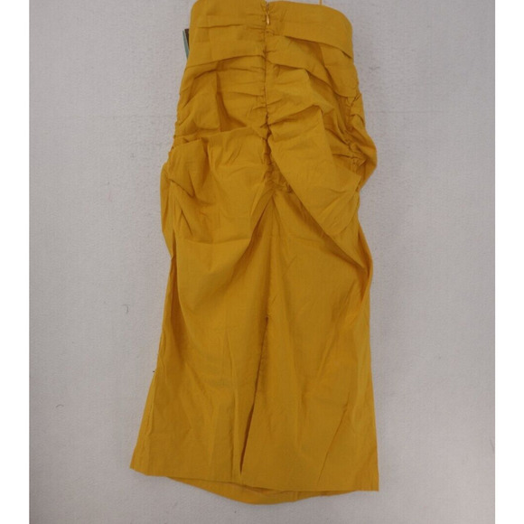 NEW Anthropologie The Soleil Slim Strapless Ruched Dress Mango Yellow Size 2X - Picture 8 of 13